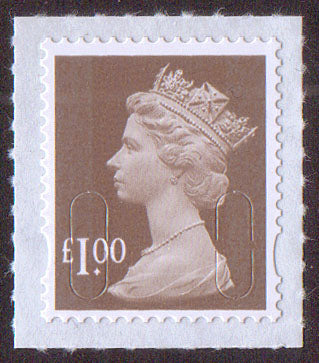 £1.00 u/m bistre-brown M15L machin stamp no source code SG U2934