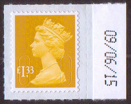 £1.33 u/m orange-yellow M15L machin stamp no source code SG U2940 - with date tab