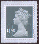 £1.40 u/m grey green M17L machin stamp no source code plain backing paper SG U2941