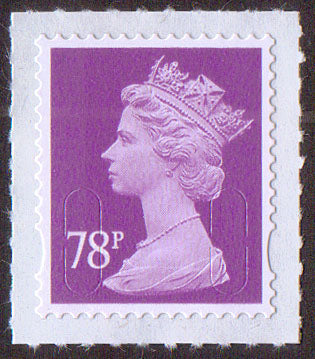 78p u/m deep mauve M13L machin stamp no source code SG U2928