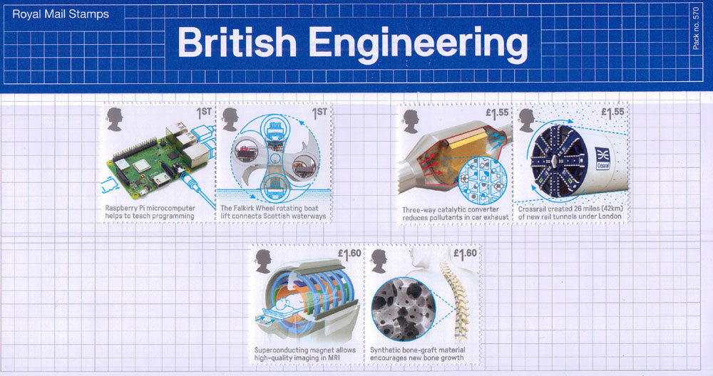 British Engineering stamps and Harrier Jump Jet miniature sheet combin ...