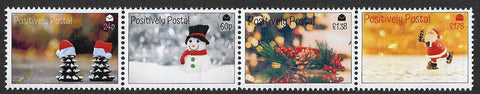 2019 Positively Postal Christmas Artistamps x 4 strip