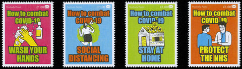 2020 Positively Postal How to Combat Covid-19 Artistamps x 4