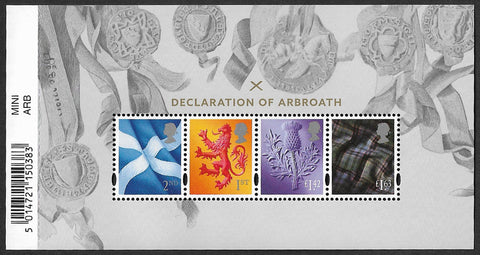 2020 Declaration of Arbroath u/m mnh stamp miniature sheet