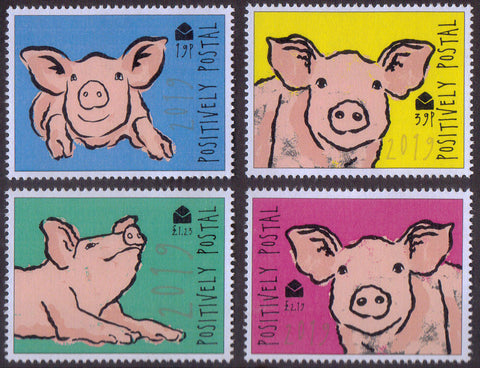 2019 Positively Postal Year of The Pig Artistamps x 4