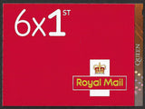 2020 Queen u/m stamp booklet 6 x 1st class with cylinder numbers
