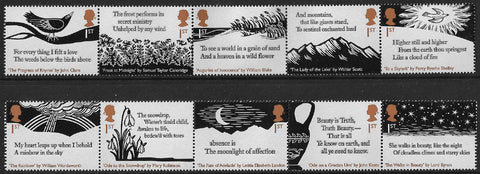 2020 Romantic Poets u/m mnh stamp set