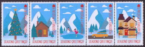 2018 Positively Postal Christmas Artistamps x 5