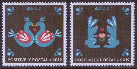 2019 Positively Postal Valentine's Day Artistamps x 2