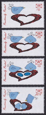 2016 Positively Postal Artistamps Valentine's Day Love Birds and Chicks