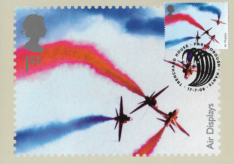 2008 Air Displays 1st class Red Arrows stamp PHQ maxi card