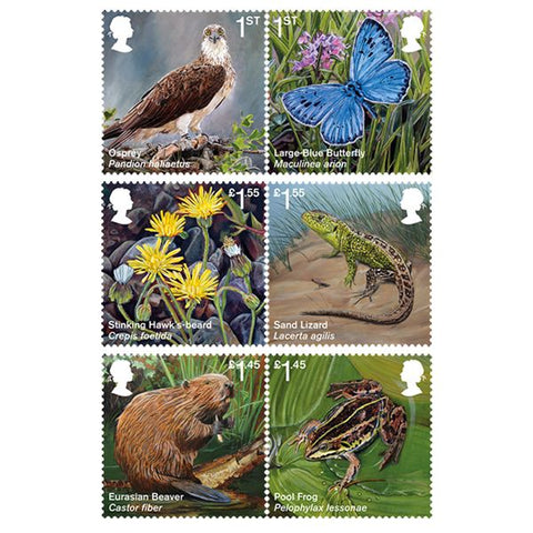 Reintroduced Species Mint Stamps