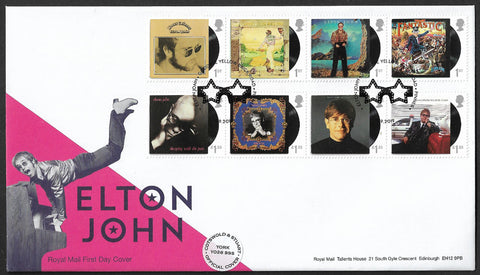 Elton John stamp set First Day Cover