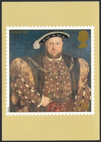 GB 1997  The Great Tudor King Henry VIII stamp PHQ maxi cards x 7