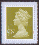 £1.57 u/m yellow-olive M17L machin stamp no source code plain backing paper SG U2948