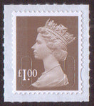 £1.00 u/m bistre-brown M15L machin stamp no source code SG U2934