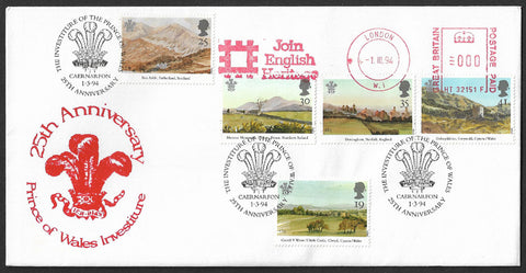 GB 1994 25th Anniversary of Investiture of the Prince of Wales stamp First Day Cover