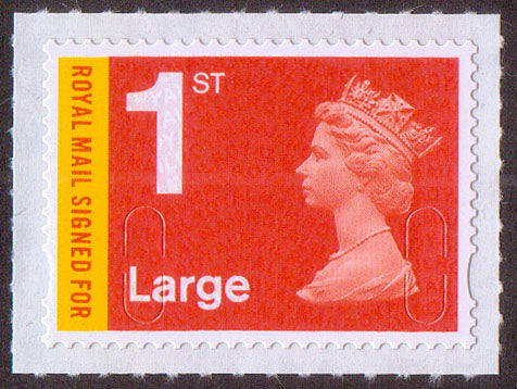 Royal Mail Signed For 1st class Large bright orange-red MA13 machin stamp SG U3050