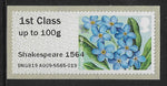 2019 Post and Go Symbolic Flowers with Shakespeare 1564 overprint